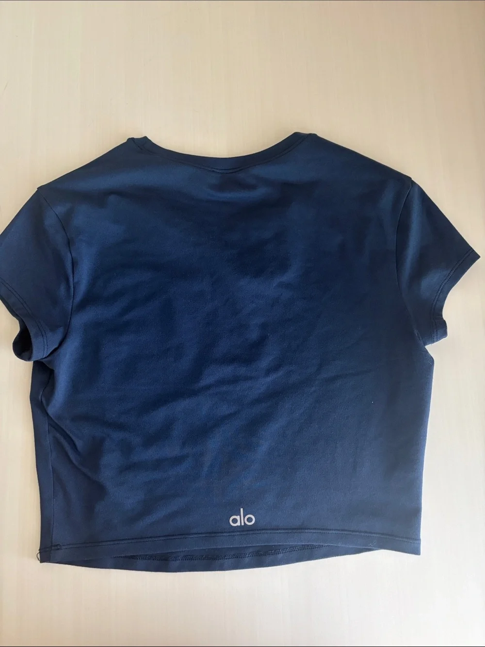 ALO Yoga Navy Short-Sleeve Crop Top